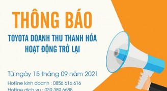 THÔNG BÁO HOẠT ĐỘNG TRỞ LẠI TỪ TOYOTA DOANH THU- THANH HÓA