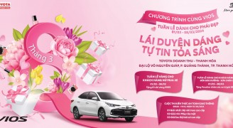CHÀO MỪNG TUẦN LỄ DÀNH CHO PHÁT ĐẸP: SỰ KIỆN ĐẶC BIỆT DIỄN RA TẠI TOYOTA DOANH THU - THANH HÓA TỪ 01/03 - 08/03/2024 CÙNG TOYOTA VIOS