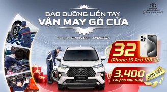 Cơ hội trúng Iphone 15 Pro cùng nhiều giải thưởng giá trị khi đến làm dịch vụ tại Toyota Doanh Thu- Thanh Hóa